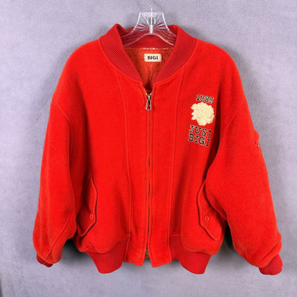 Vintage 1985 Just Bigi Japanese Archive Wool Bomber Varsity Jacket Mens L 80s